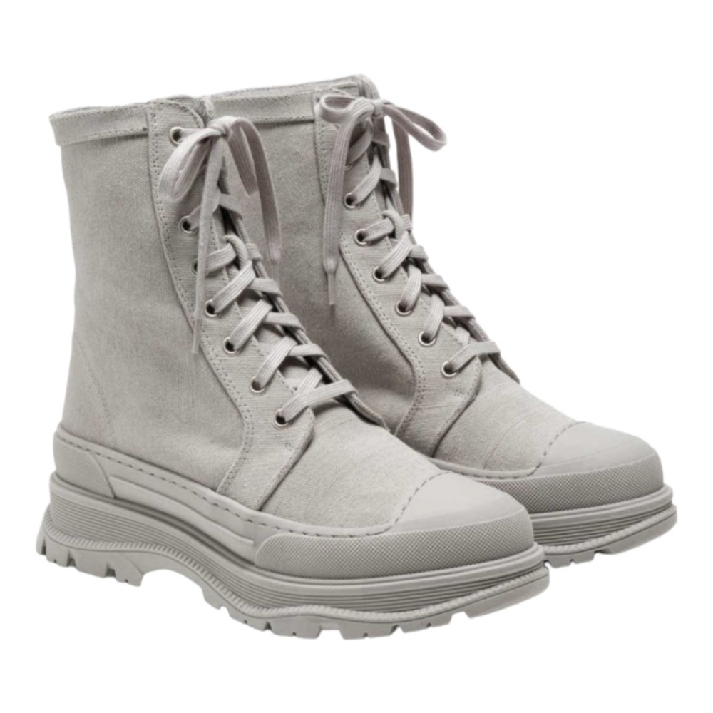 Free People Canvas Lace Up Military Boot